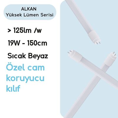 150cm 19W 2400lm 3000K Sıcak Beyaz T8 LED Tüp Yüksek Lümen - 1