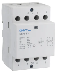 NCH8 SERİSİ SESSİZ KONTAKTÖR 4x63A 4NA 220230 V AC BOBİNLİ - 1