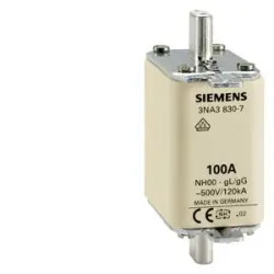 3NA3 SERİSİ NH-BIÇAKLI SİGORTA BUŞONU 160A BOY 00 GENİŞLİK 30mm - SIEMENS